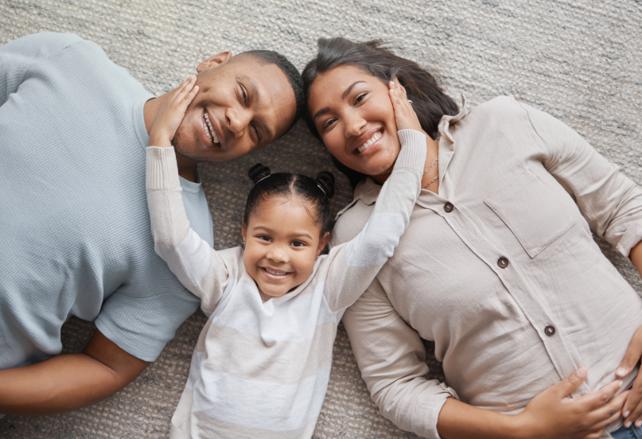 Family enjoying carpet